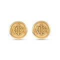 Vintage Christian Dior Gold-Tone CD Monogram Clip Earrings
