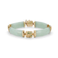14ct Gold Jade Panel Bracelet, Edinburgh Import Marks, 1996