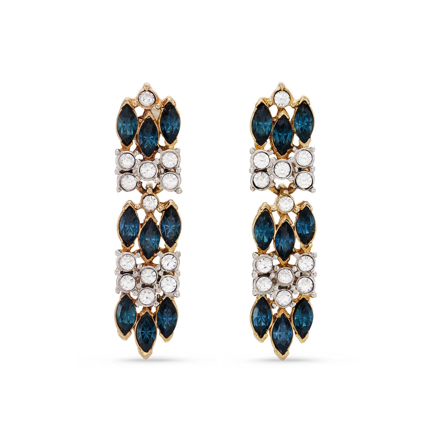 Attwood & Sawyer Sapphire Blue Crystal Drop Earrings