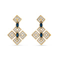 Attwood & Sawyer Sapphire Blue Crystal Geometric Drop Earrings