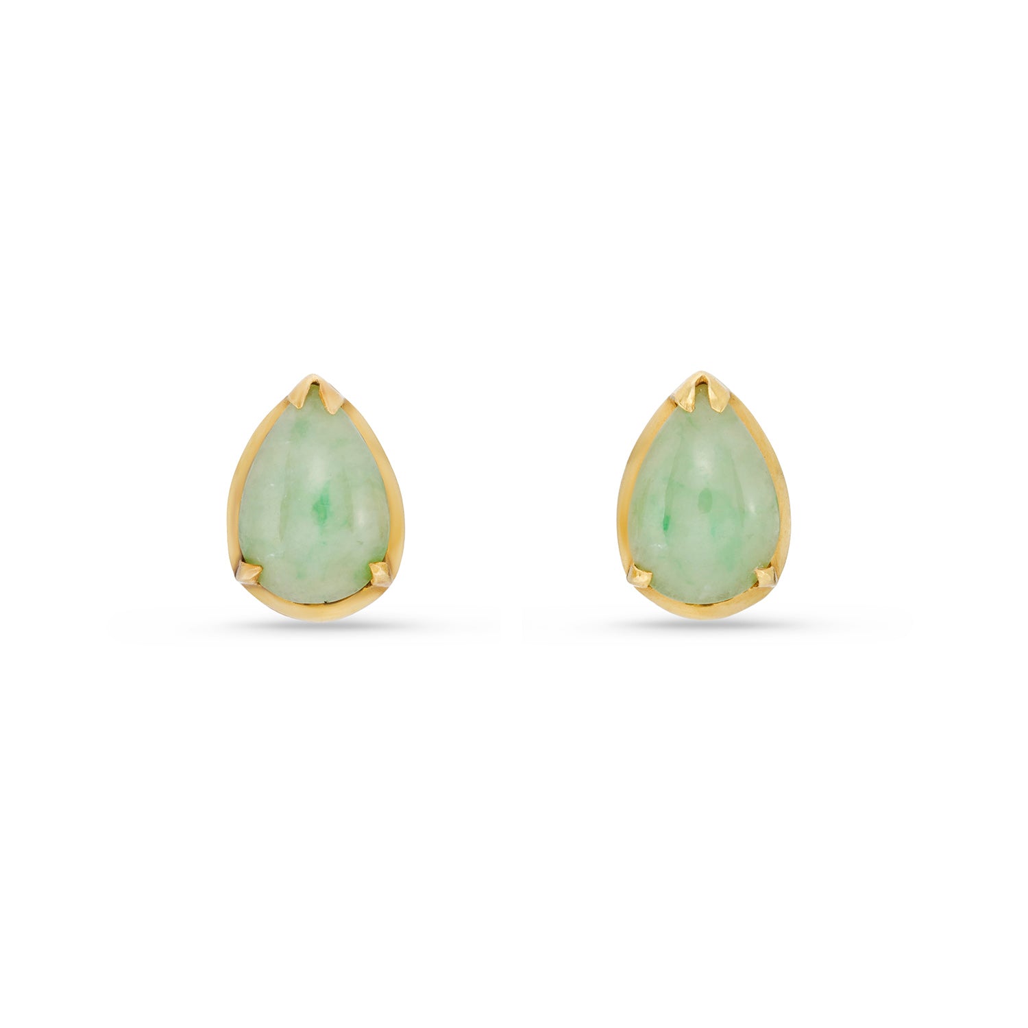 14ct Gold Jade Stud Earrings