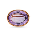 Antique 9ct Gold & Amethyst Brooch, c.1890-1910