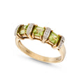 Vintage 9ct Gold Peridot & Diamond Ring